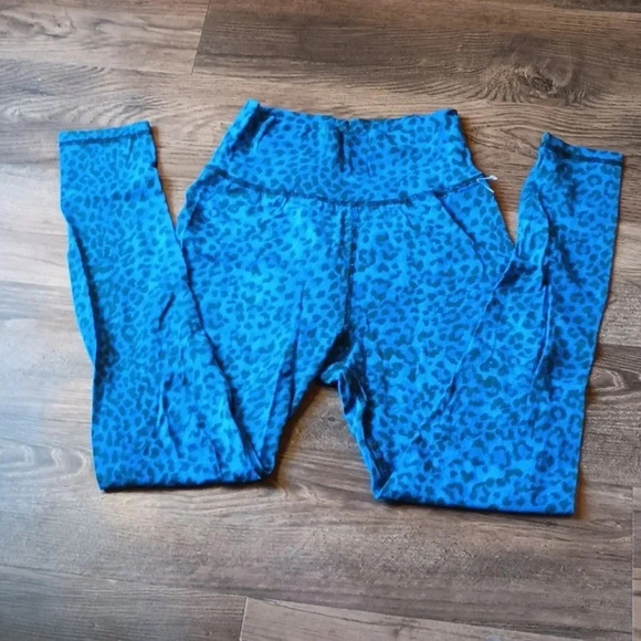 Ragdoll Blue Cheetah Print Cotton Leggings UUU - Picture 1 of 4